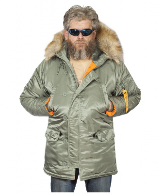 Куртка Аляска N-3B Husky Olive/Orange (Apolloget)